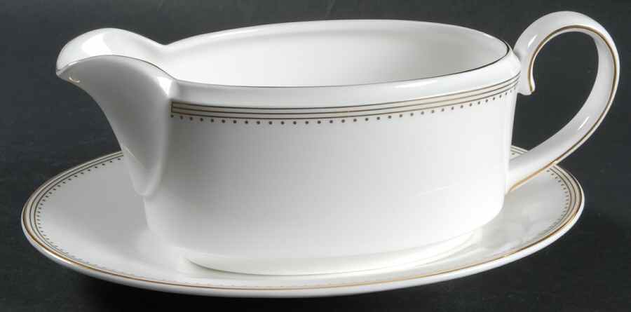 Golden Grosgrain Gravy Boat & Underplate by Wedgwood-1