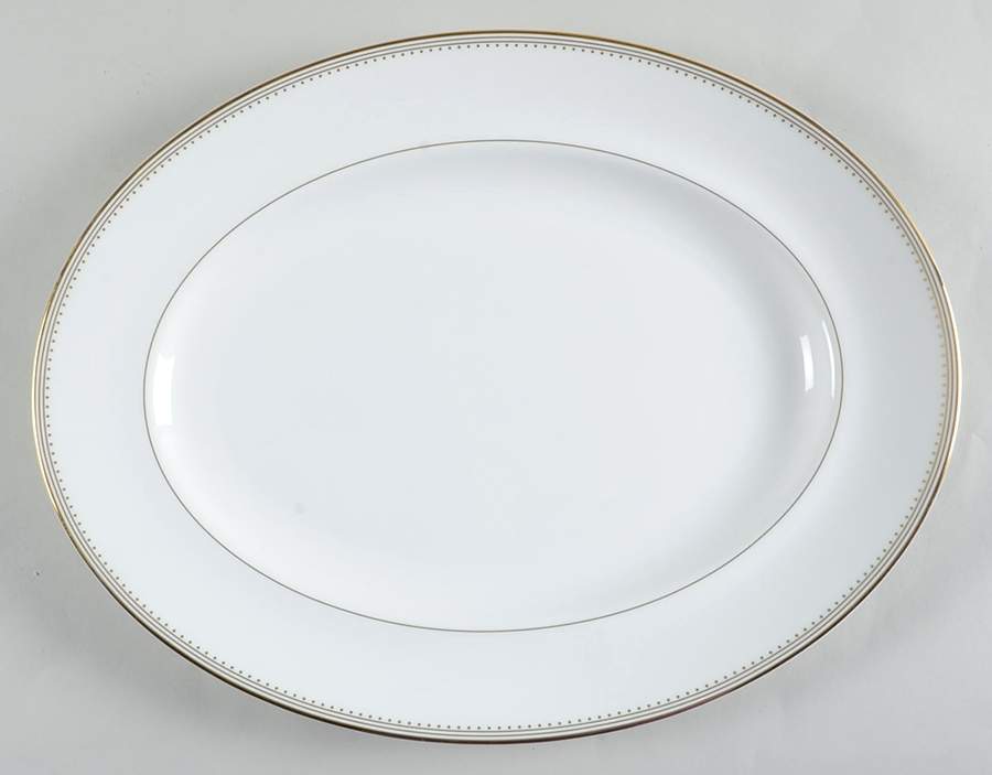 Golden Grosgrain 14" Oval Serving Platter by Wedgwood-1