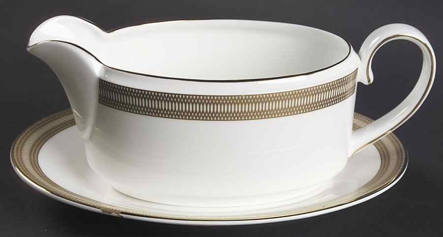 Golden Tiara Gravy Boat & Underplate by Wedgwood-1