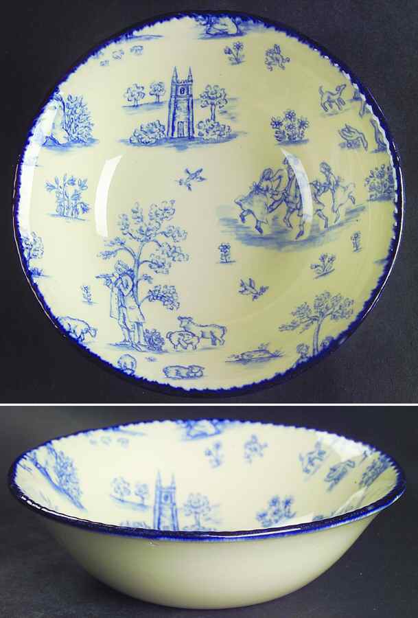 Toille de Jouy Blue (Scallop) Coupe Cereal Bowl by Wood & Sons-1