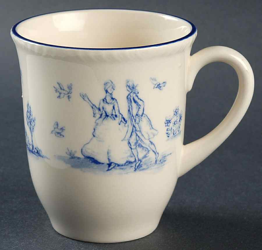 Toille de Jouy Blue (Scallop) Mug by Wood & Sons-1