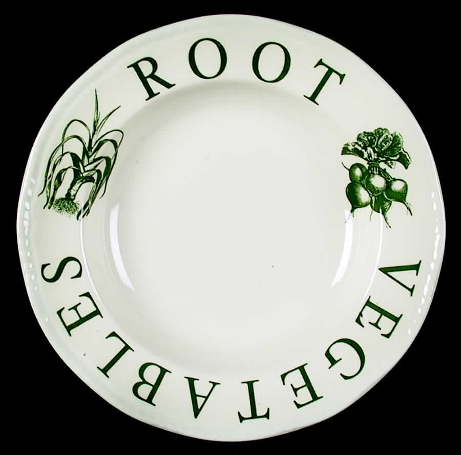 The Kitchen Garden Green Rim Soup Bowl by Wood & Sons-1