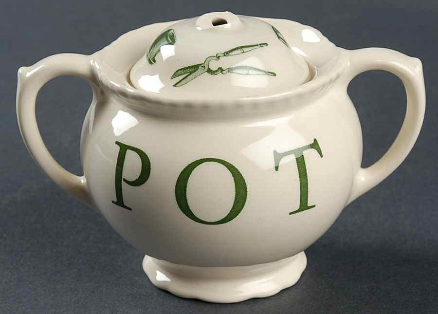 The Kitchen Garden Green Sugar Bowl & Lid by Wood & Sons-1