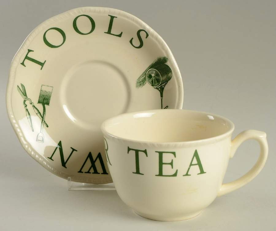 The Kitchen Garden Green Jumbo Cup & Saucer Set by Wood & Sons-1