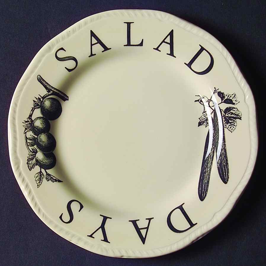 The Kitchen Garden Black Salad Plate by Wood & Sons-1