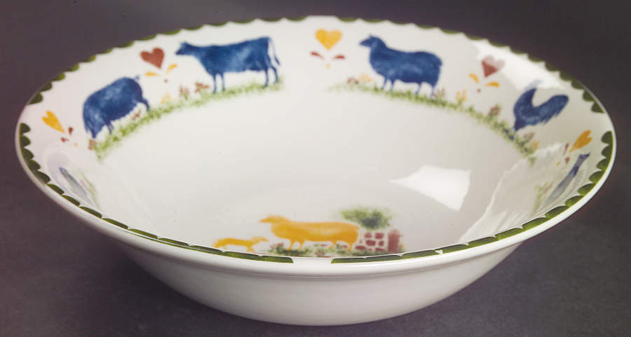 Jack's Farm (Multicolor) 9" Round Vegetable Bowl by Wood & Sons-1