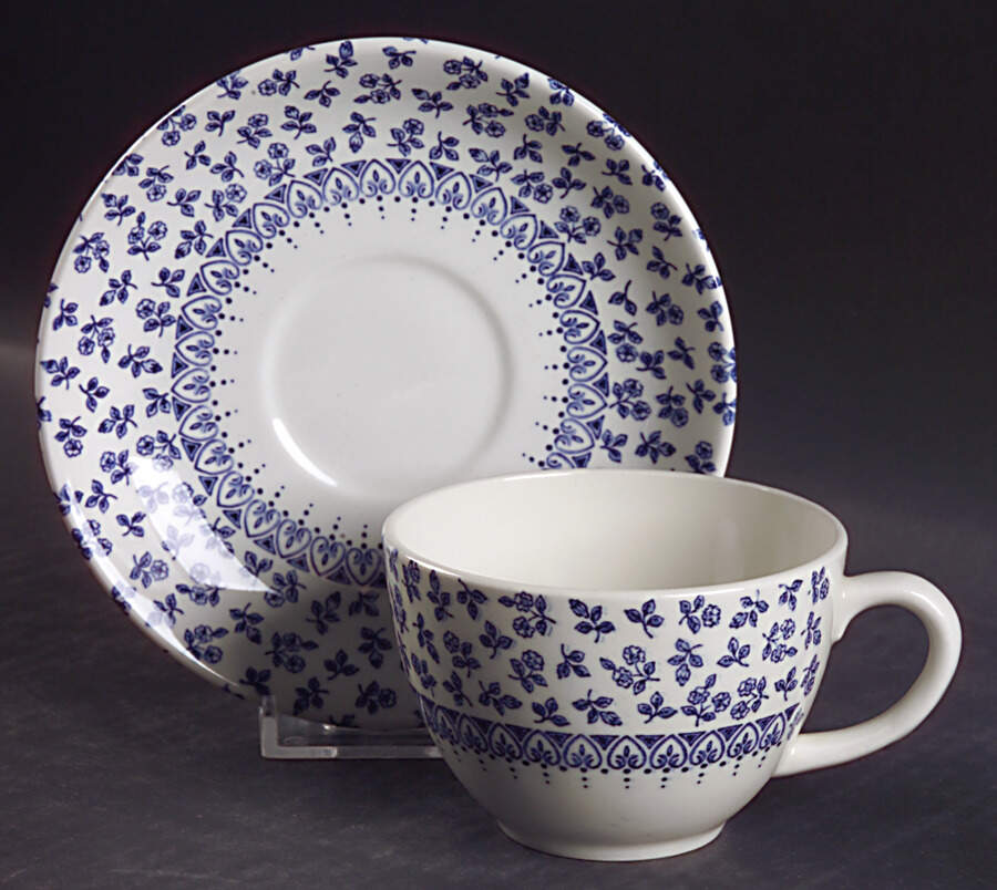 Provence Blue Flat Cup & Saucer Set by Wood & Sons-1