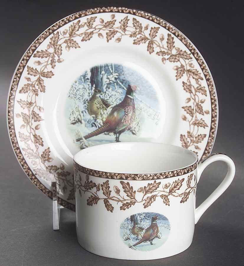 Wild Birds Flat Cup & Saucer Set by National Wildlife Federation-1