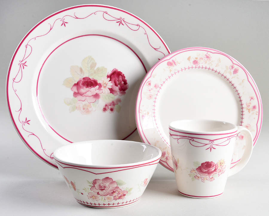 Vintage Rose 4 Piece Place Setting by Waverly-1