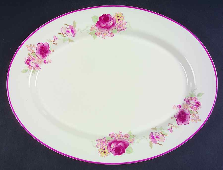 Vintage Rose 14" Oval Serving Platter by Waverly-1