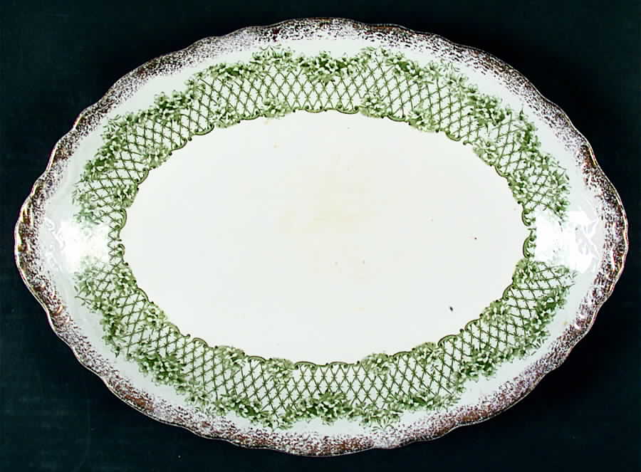Flora Gold (Gold Brushed Edge) 12" Oval Serving Platter by Wedgwood-1