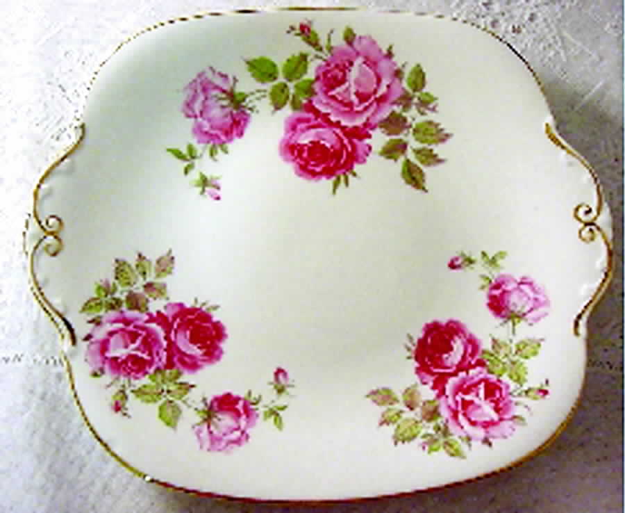 Rose Elegance Square Handled Cake Plate by Windsor (England)-1