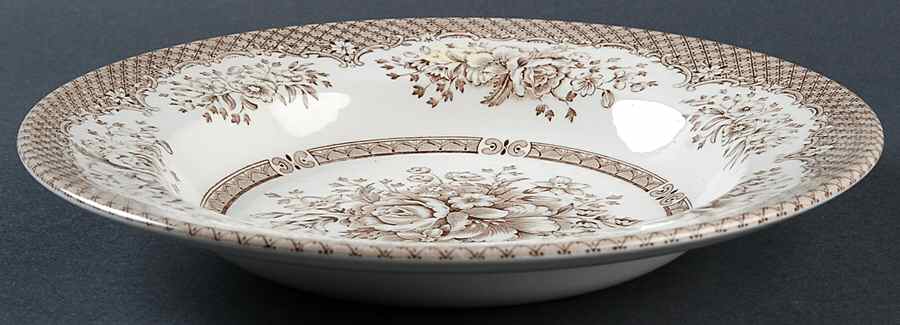 Kew Brown Large Rim Soup Bowl by Wood & Sons-1