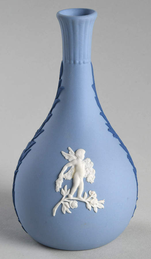 Cream Color and Portland Blue on Lavender Seasons Bud Vase by Wedgwood-1