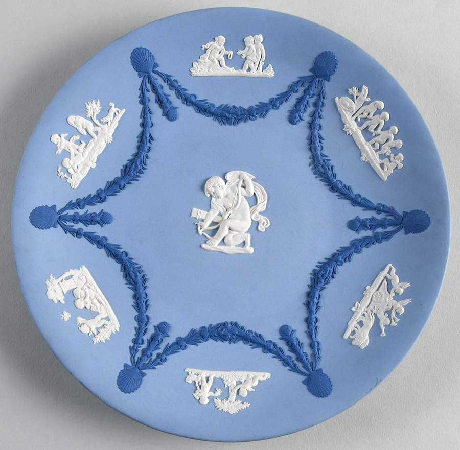 Cream Color and Portland Blue on Lavender Collector Plate by Wedgwood-1