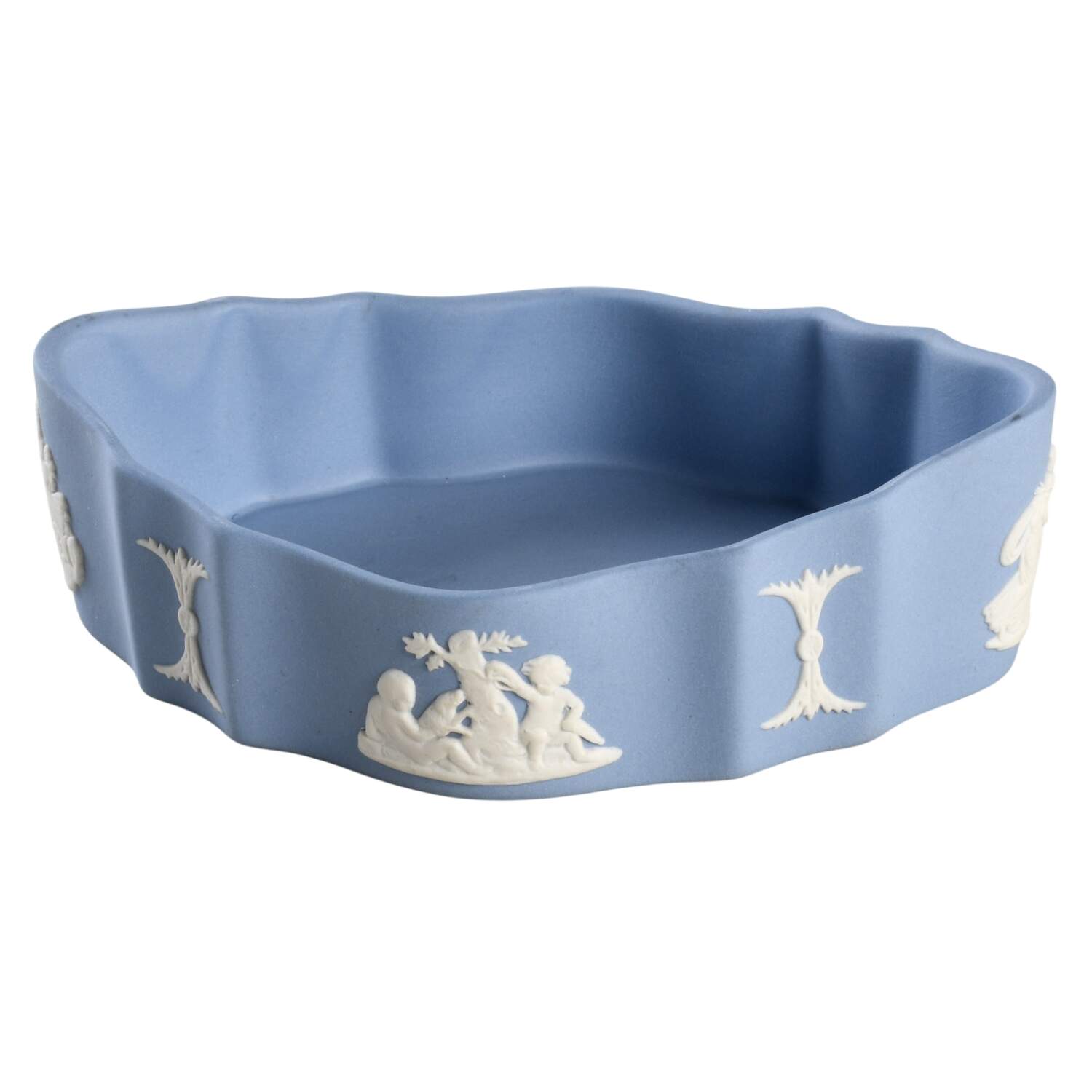 Cream Color and Portland Blue on Lavender Silver/Candy Box-No Lid by Wedgwood-1
