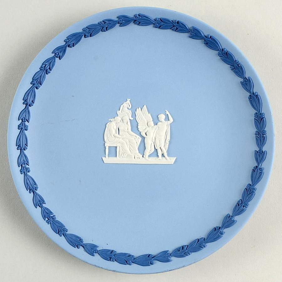 Cream Color and Portland Blue on Lavender Collector Plate by Wedgwood-1