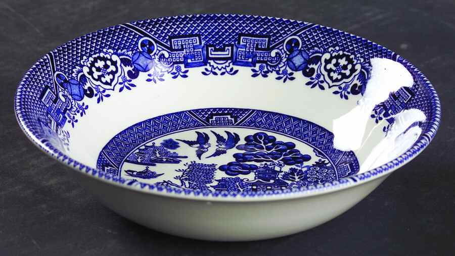 Blue Willow (Newer, Continental Shape) Coupe Cereal Bowl by Wood & Sons-1