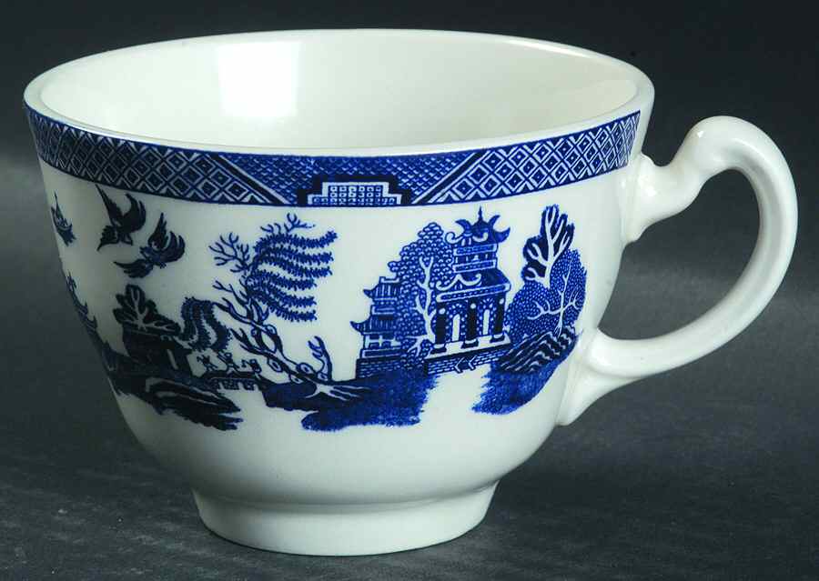 Blue Willow (Newer, Continental Shape) Flat Cup by Wood & Sons-1