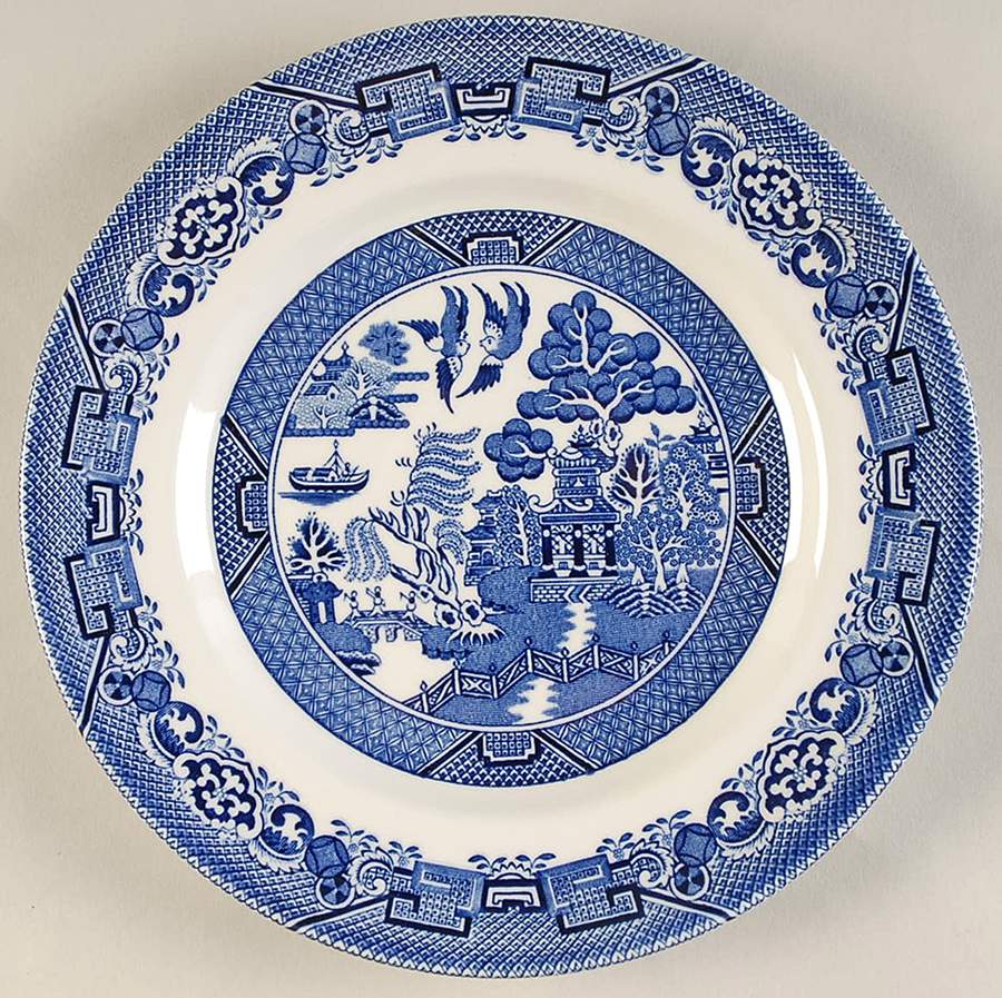 Blue Willow (Newer, Continental Shape) Salad Plate by Wood & Sons-1