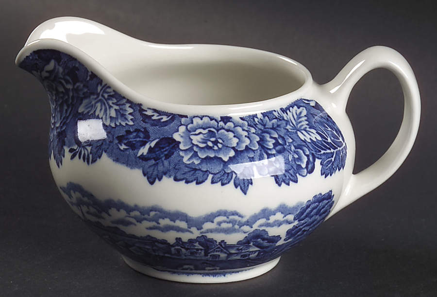 English Scenery Blue (Continental Shape) Creamer by Wood & Sons-1
