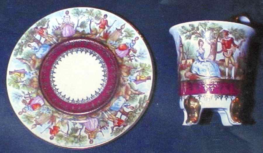 Old Vienna Footed Cup & Saucer Set by Retsch & Co-1
