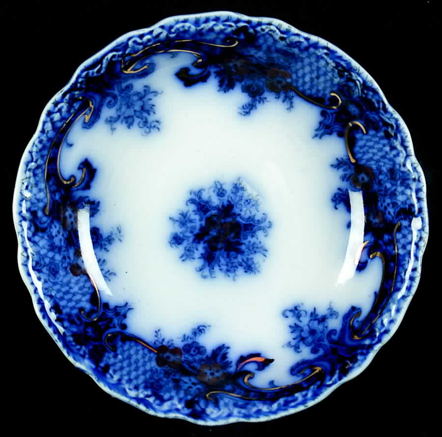Royal (Flow Blue) Fruit/Dessert (Sauce) Bowl by Wood & Sons-1