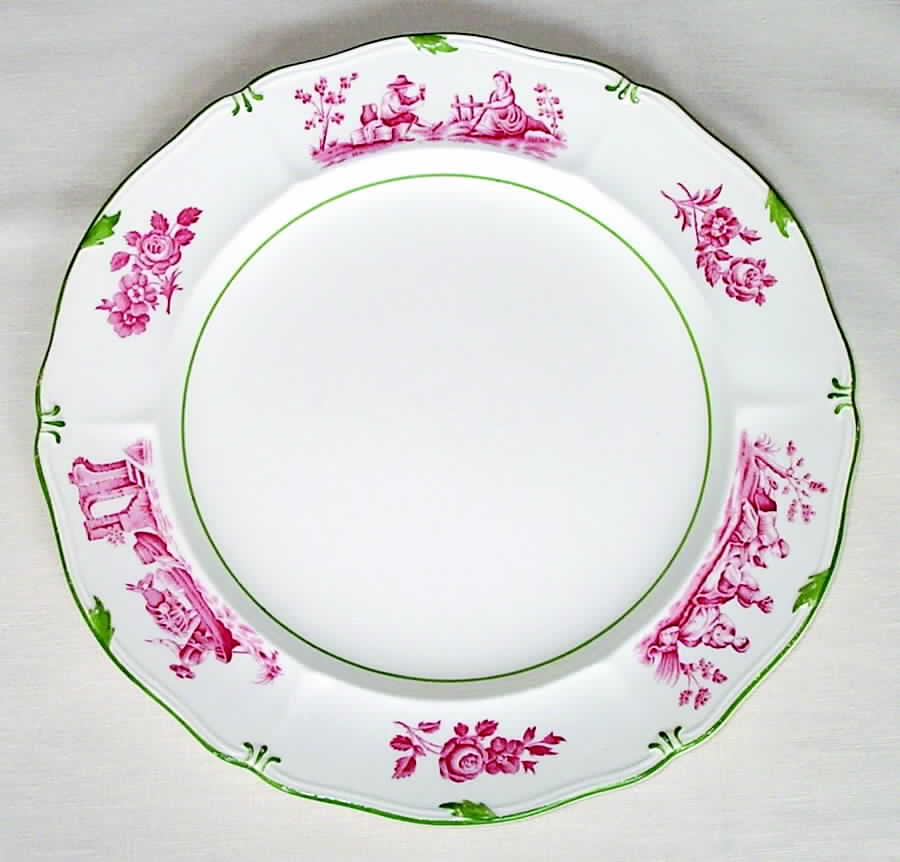 Personages Pink (Green Trim) Dinner Plate by Wedgwood-1