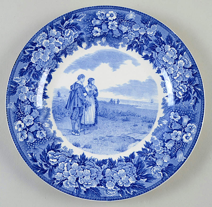Massachusetts Historic Scenes Bluebells Dinner Plate by Wedgwood-1