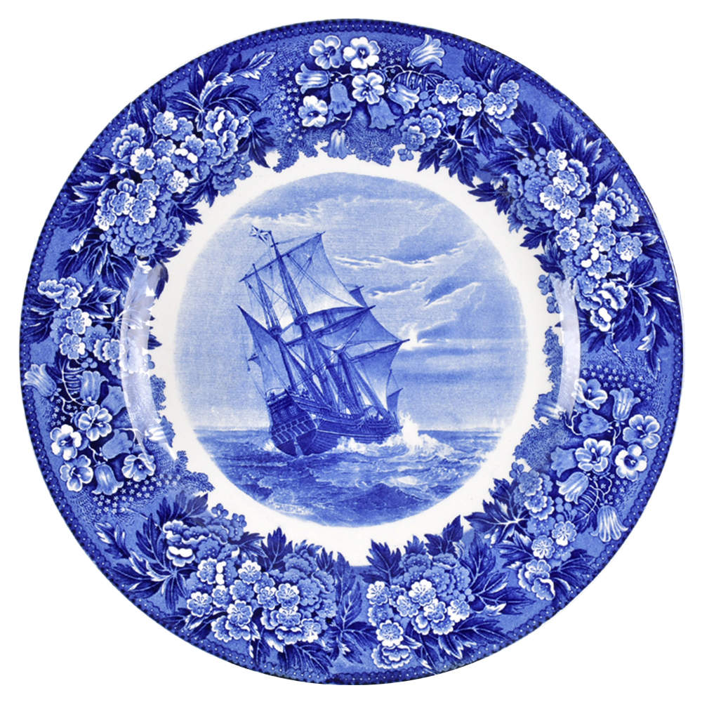 Massachusetts Historic Scenes Bluebells Dinner Plate by Wedgwood-1