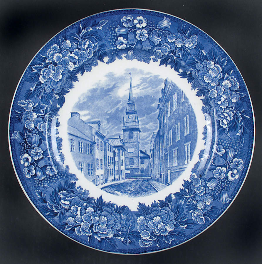 Massachusetts Historic Scenes Bluebells Dinner Plate by Wedgwood-1