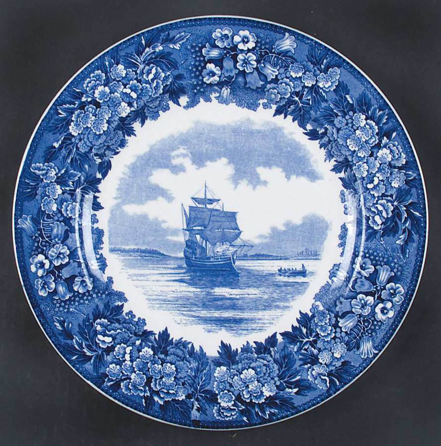 Massachusetts Historic Scenes Bluebells Dinner Plate by Wedgwood-1