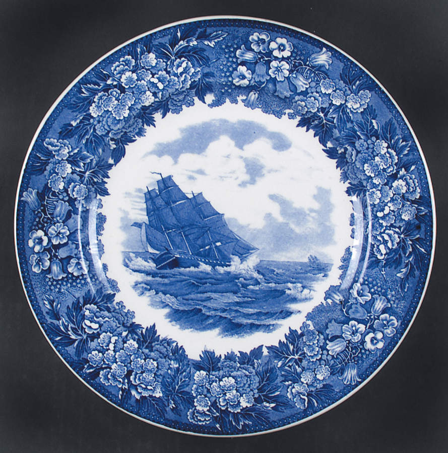 Massachusetts Historic Scenes Bluebells Dinner Plate by Wedgwood-1