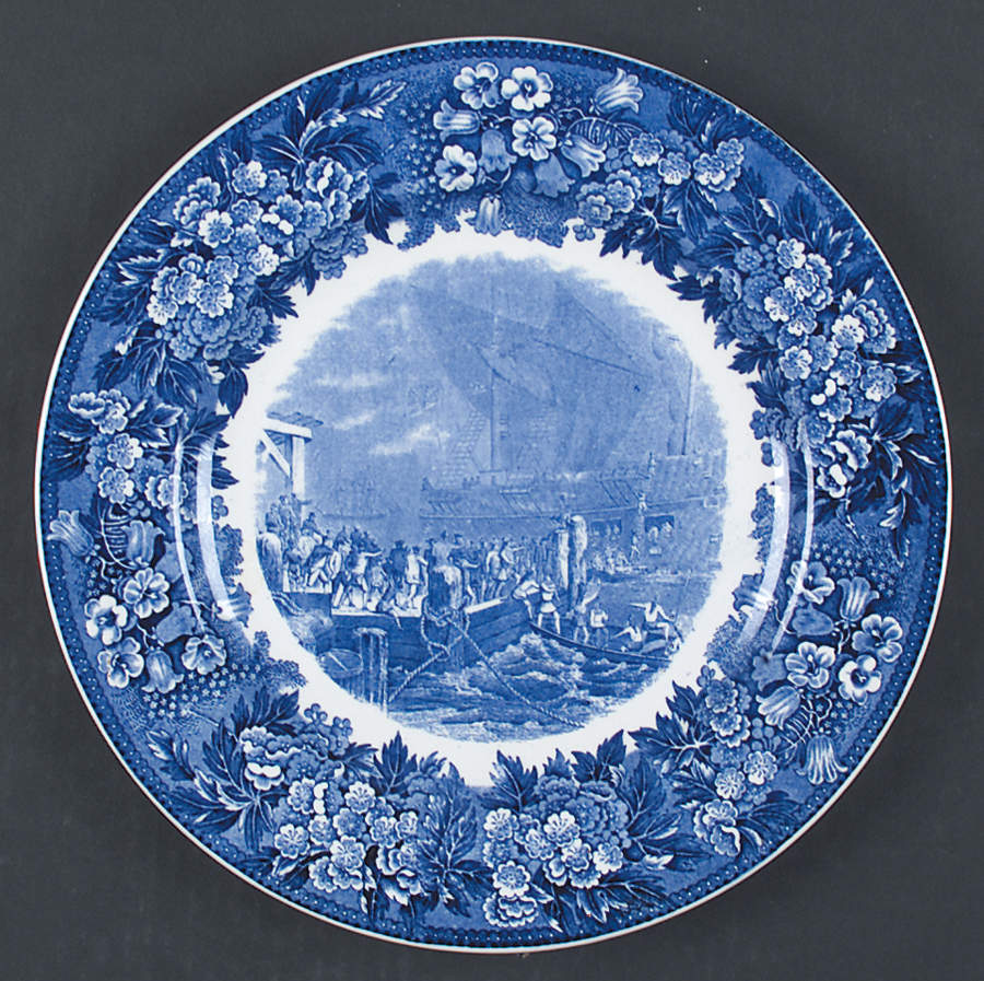 Massachusetts Historic Scenes Bluebells Dinner Plate by Wedgwood-1