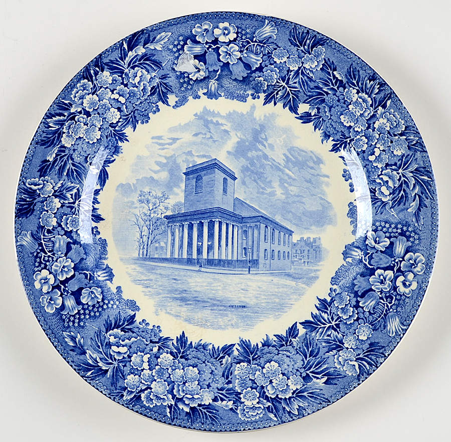 Massachusetts Historic Scenes Bluebells Dinner Plate by Wedgwood-1