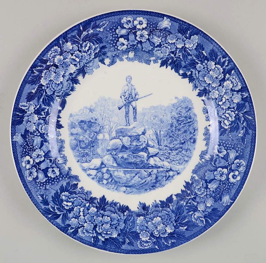 Massachusetts Historic Scenes Bluebells Dinner Plate by Wedgwood-1