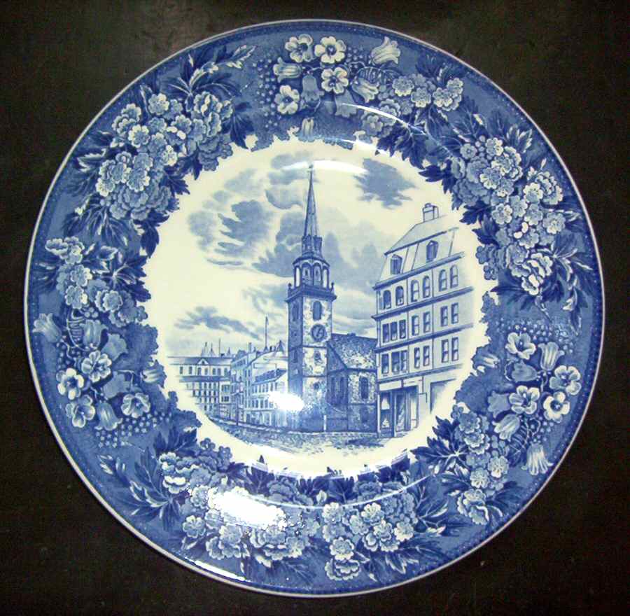 Massachusetts Historic Scenes Bluebells Dinner Plate by Wedgwood-1