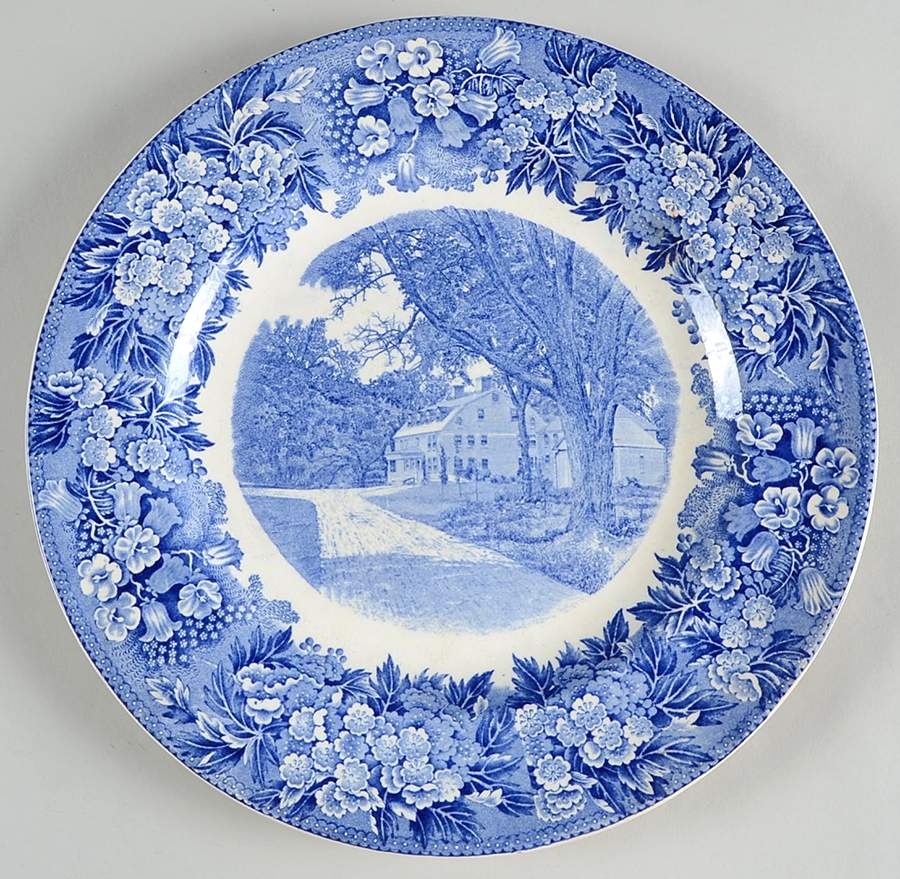 Massachusetts Historic Scenes Bluebells Dinner Plate by Wedgwood-1