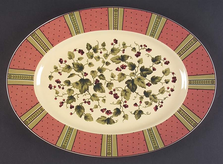 Floral Manor 14" Oval Serving Platter by Waverly-1