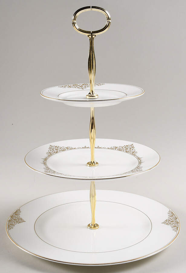 Empress Jewel 13 7/8"-14 1/4" 3-Tiered Serving Tray(DP,SP,BB) HC by Wedgwood-1