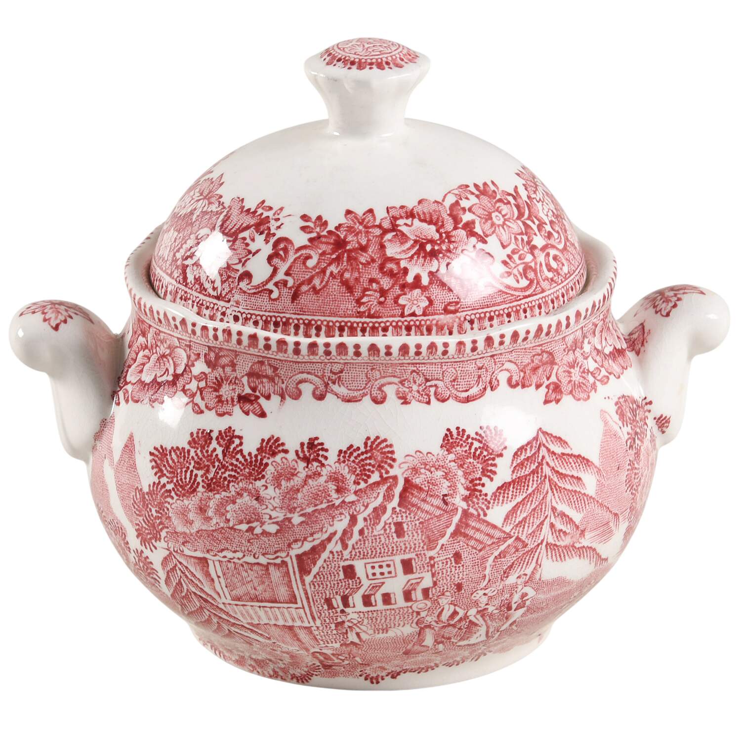 Avon Cottage Pink (Scallop) Sugar Bowl & Lid by Wedgwood-1