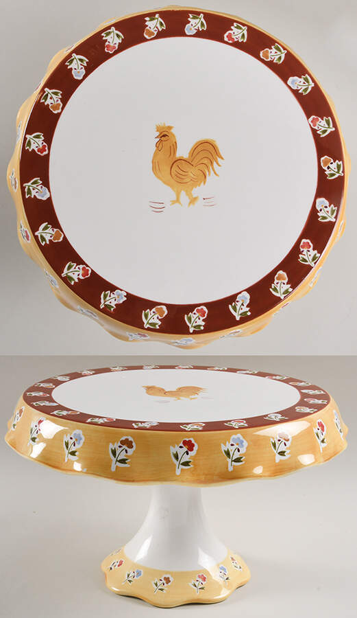 Coq A Doodle Do Footed Cake Plate by Waverly-1