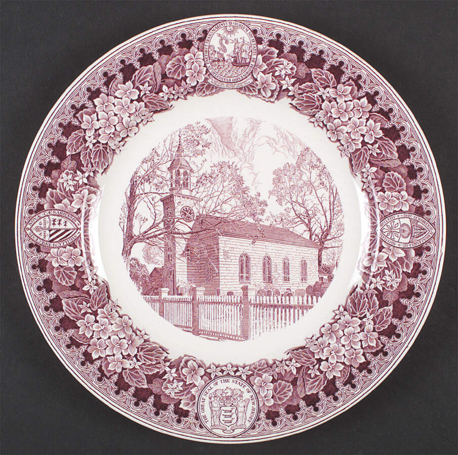 New Jersey Church Series Mulberry Dinner Plate by Wedgwood-1