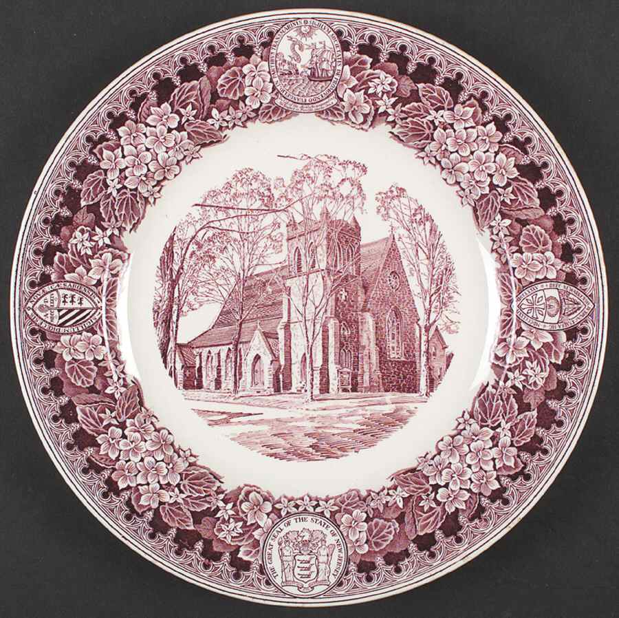 New Jersey Church Series Mulberry Dinner Plate by Wedgwood-1