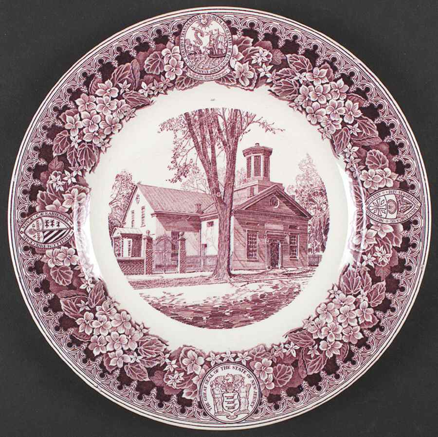 New Jersey Church Series Mulberry Dinner Plate by Wedgwood-1