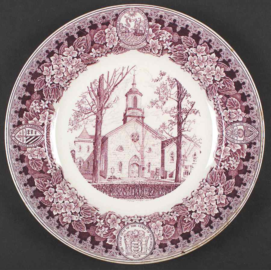 New Jersey Church Series Mulberry Dinner Plate by Wedgwood-1