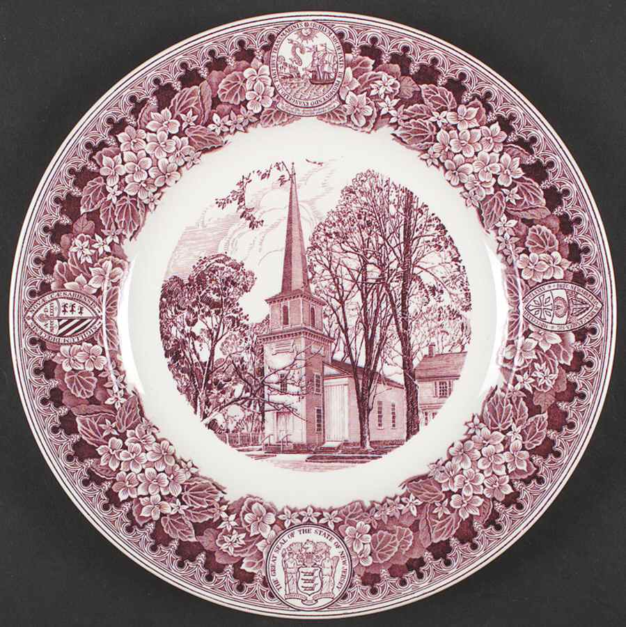 New Jersey Church Series Mulberry Dinner Plate by Wedgwood-1