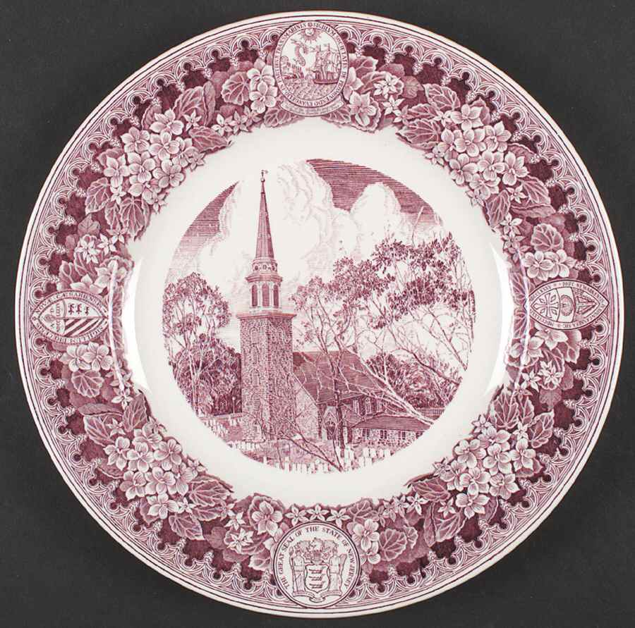 New Jersey Church Series Mulberry Dinner Plate by Wedgwood-1