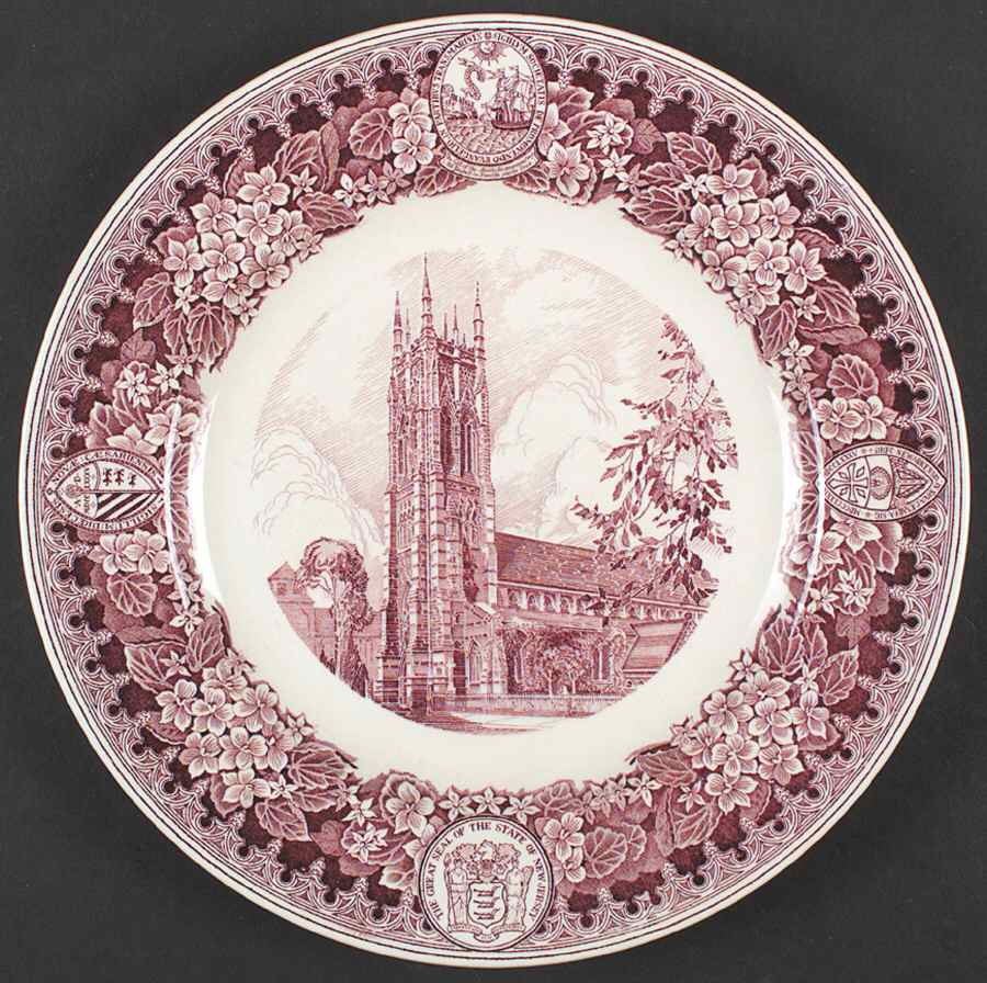 New Jersey Church Series Mulberry Dinner Plate by Wedgwood-1