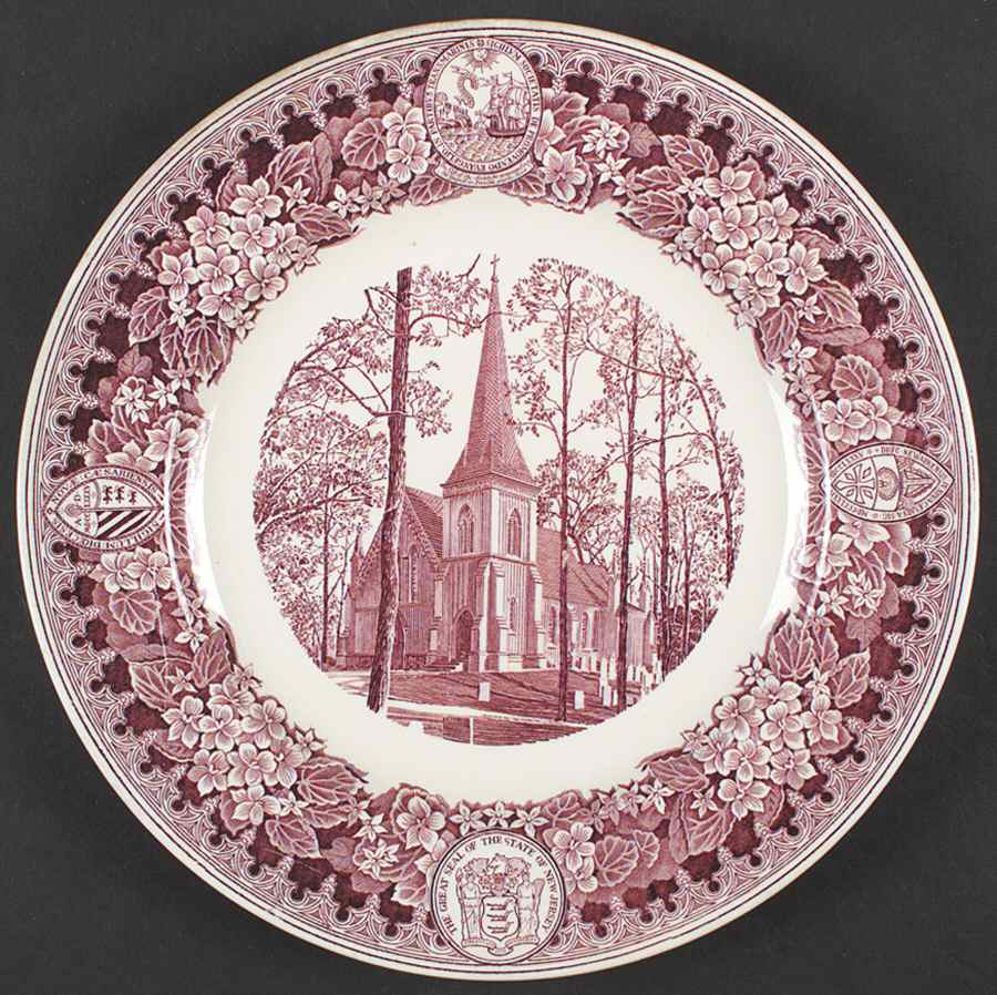 New Jersey Church Series Mulberry Dinner Plate by Wedgwood-1